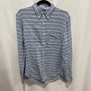 Abercrombie & Fitch Striped Linen Button Down Shirt S Coastal Lightweight Preppy